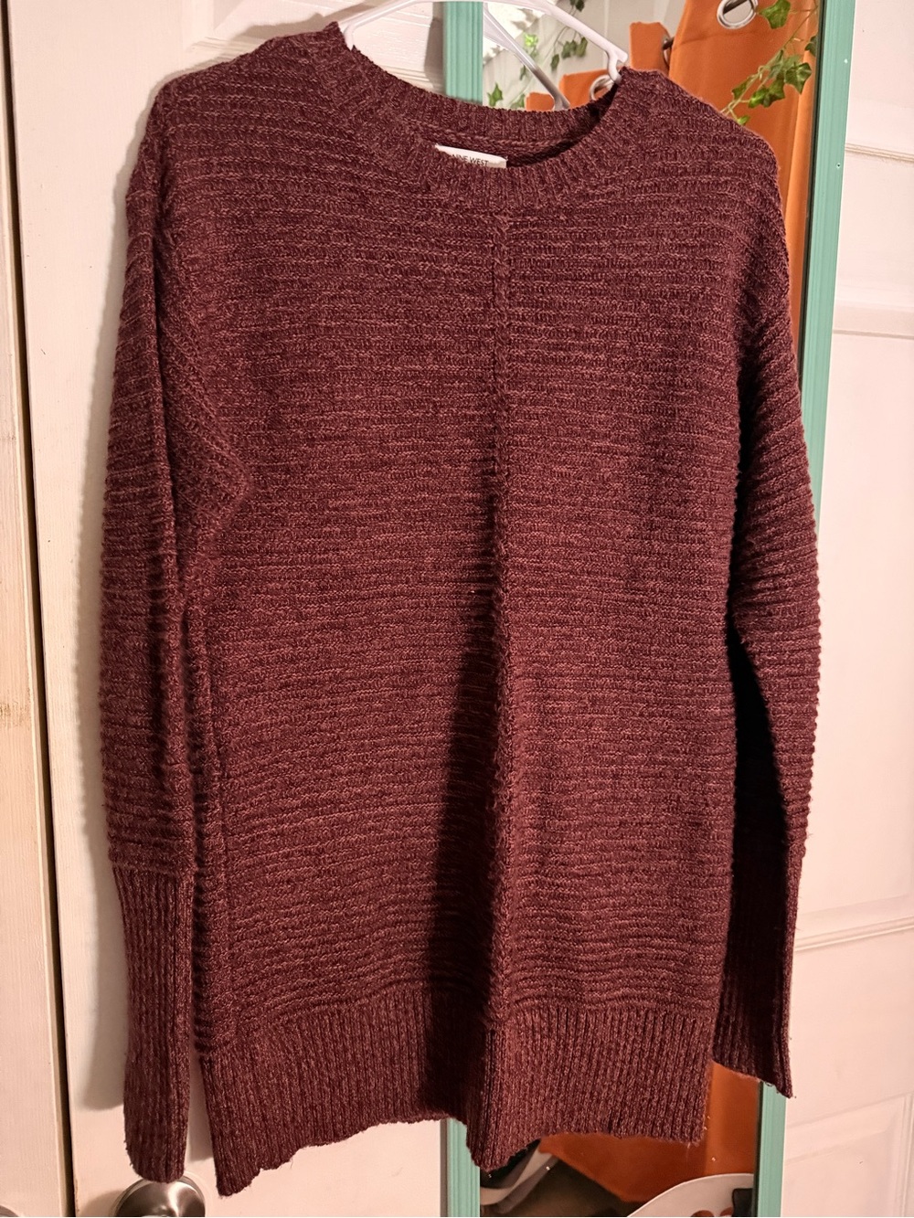 Nine West Women's Burgundy Crewneck Sweater